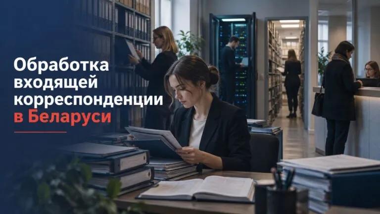 Обработка входящей корреспонденции в Беларуси: специалист службы ДОУ разбирает входящие документы
